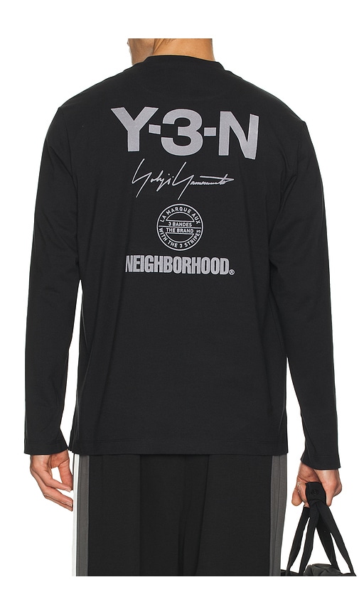 Y-3 Yohji Yamamoto X Nbhd Logo Long Sleeve Tee In Black