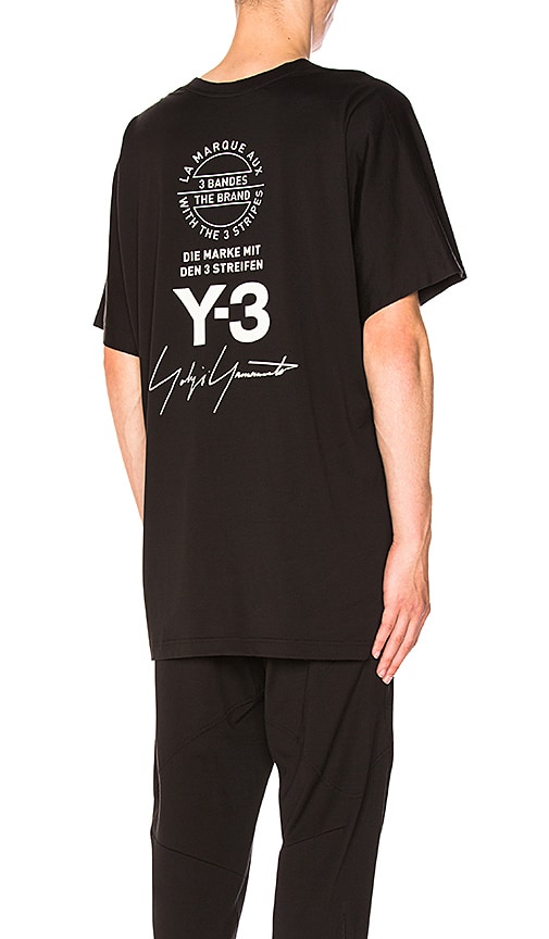 Y-3 Yohji Yamamoto Tee in Black | REVOLVE