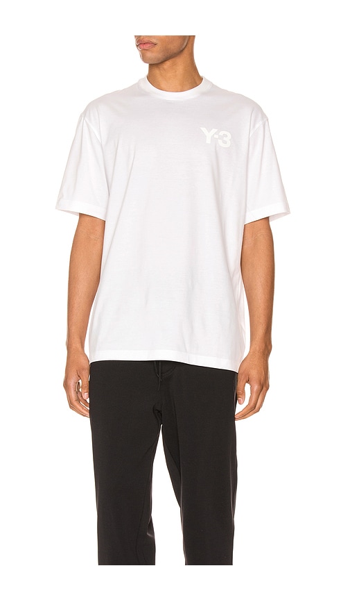 Y-3 Chest Logo Tee In Core White