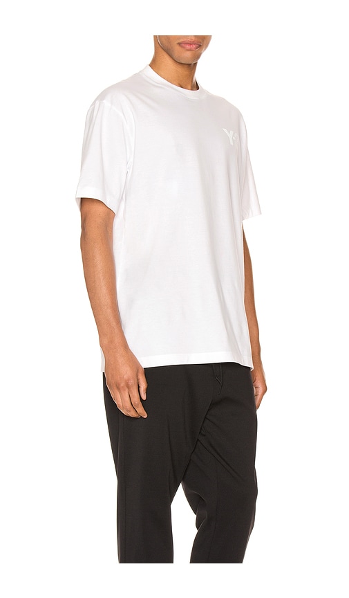 Y-3 Chest Logo Tee In Core White