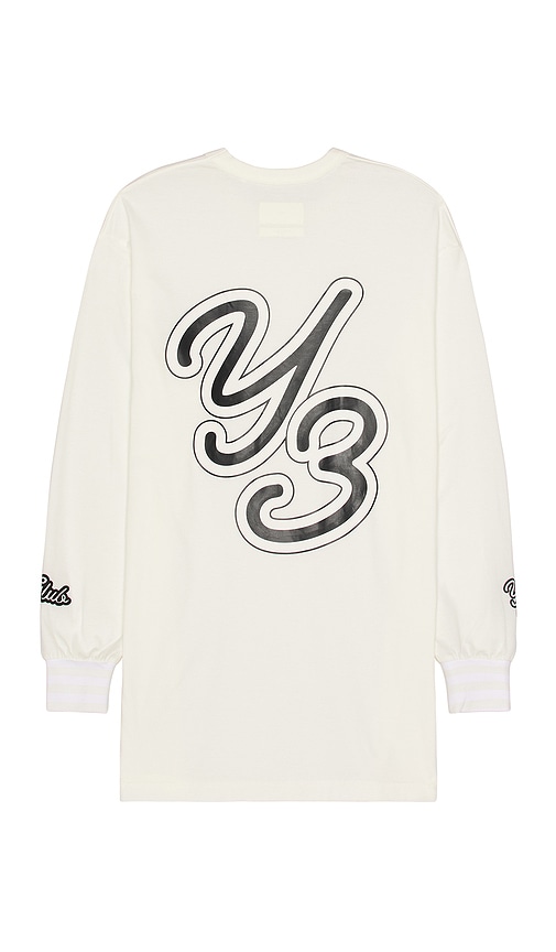 Y-3 Yohji Yamamoto Gfx Long Sleeve Tee in Off White