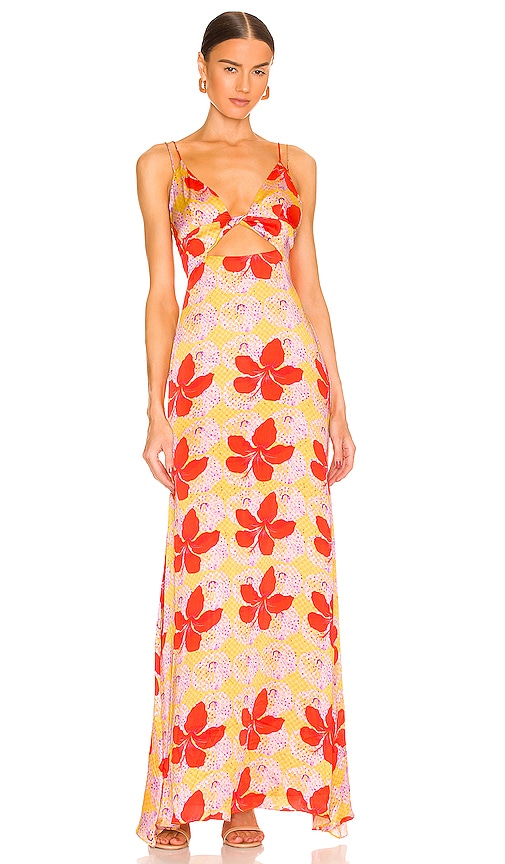 YAURA Tinuke Dress in Hibiscus Print