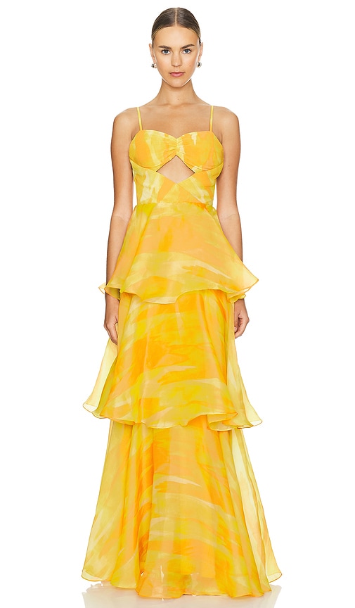 YAURA Keta Dress in Aquarelle Yellow | REVOLVE