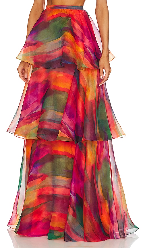 YAURA Faari Maxi Skirt in Aquarelle Print | REVOLVE