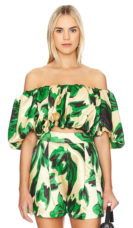 YAURA Timoni Top in Whispering Palms Print