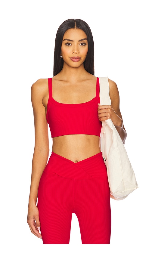 Ribbed 2.0 Bralette in Red. - size XL (also in M, S)
