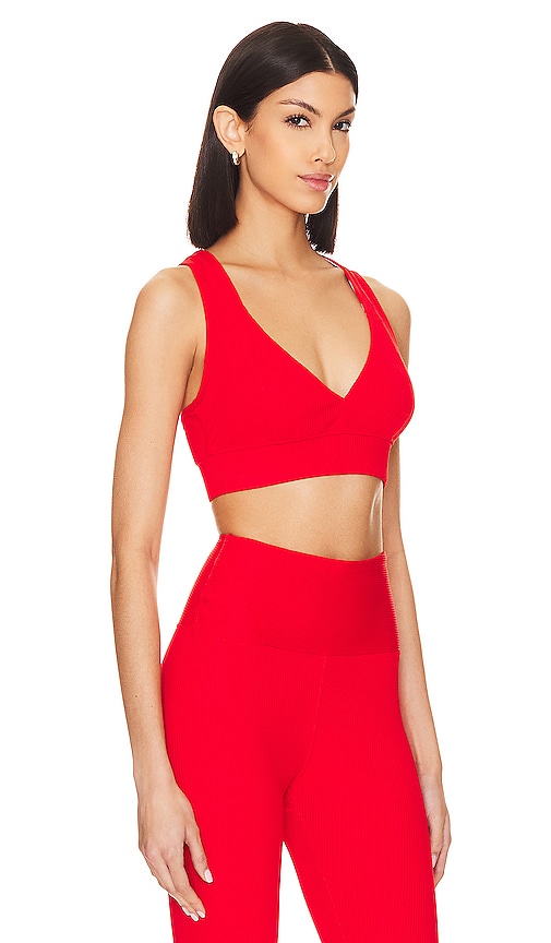 Shop Year Of Ours Tess Ribbed Bra In Red