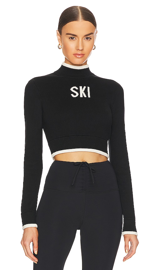 YEAR OF OURS Cropped Ski Sweater in Black