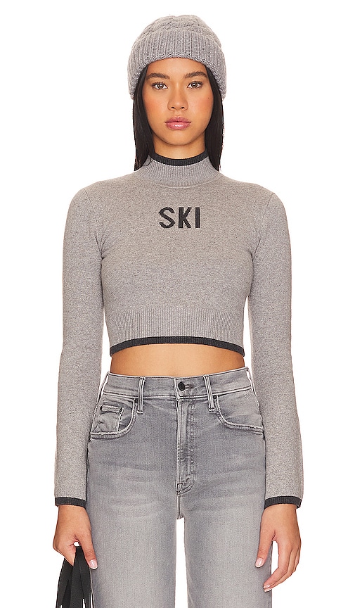 Shop Year Of Ours Ski Bell Sleeve Cashmere Sweater In Heather Gray & Dark Gray