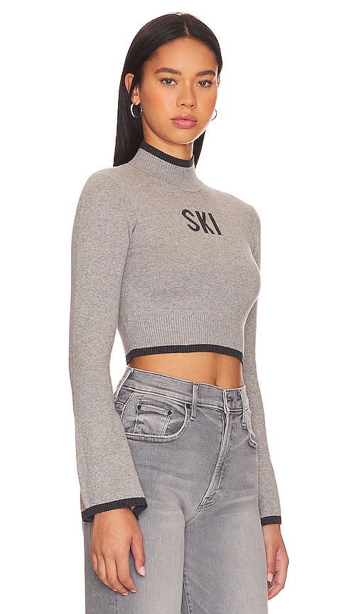 Shop Year Of Ours Ski Bell Sleeve Cashmere Sweater In Heather Gray & Dark Gray