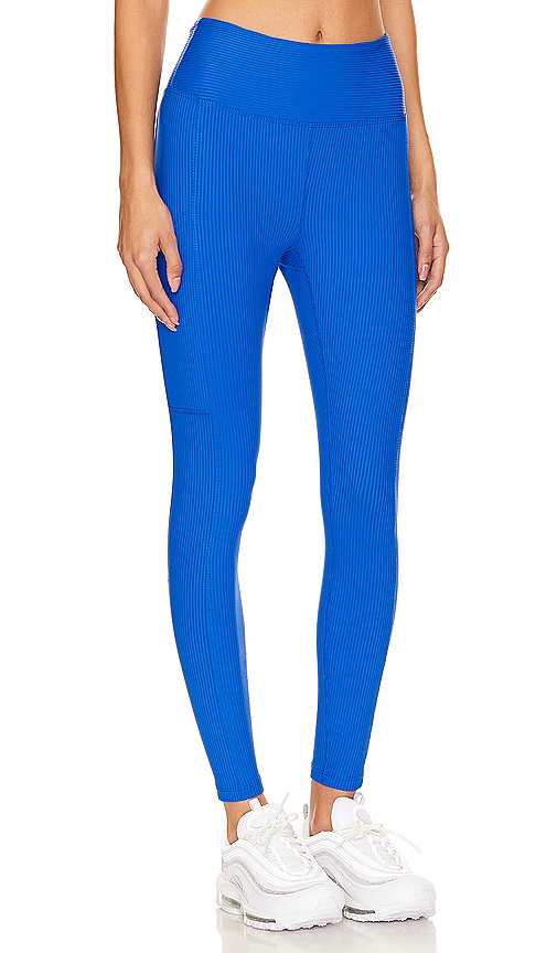 Shop Year Of Ours Ribbed Pocket Legging In Blue Flame