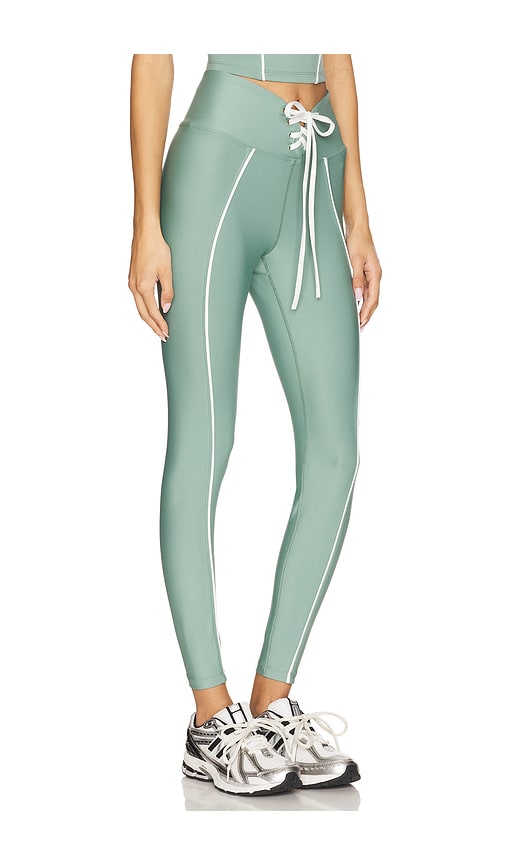Year Of Ours Field Legging In Basil & White