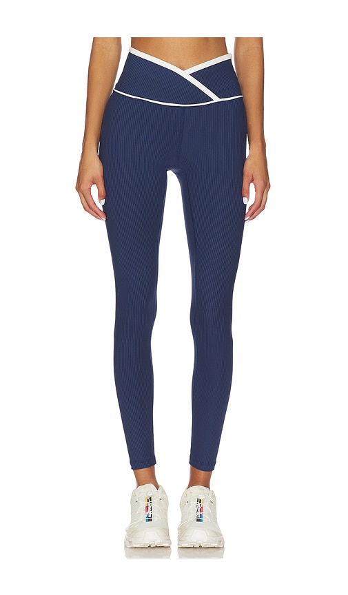 Year Of Ours Ribbed Two Tone Veronica Legging In Blue