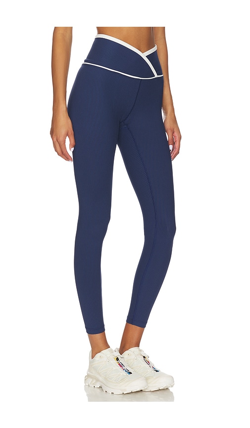 Year Of Ours Ribbed Two Tone Veronica Legging In Blue