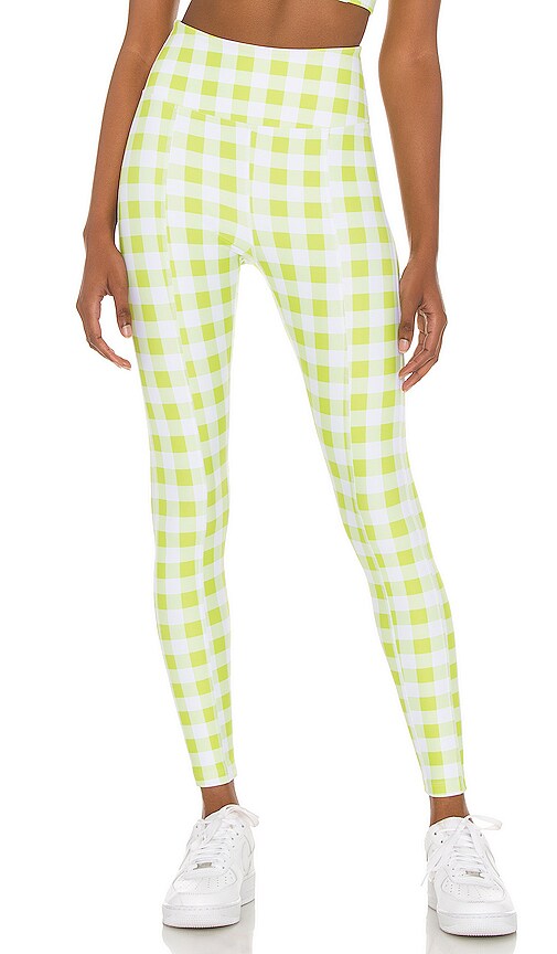 YEAR OF OURS Gingham Rocky Legging in Lime Gingham