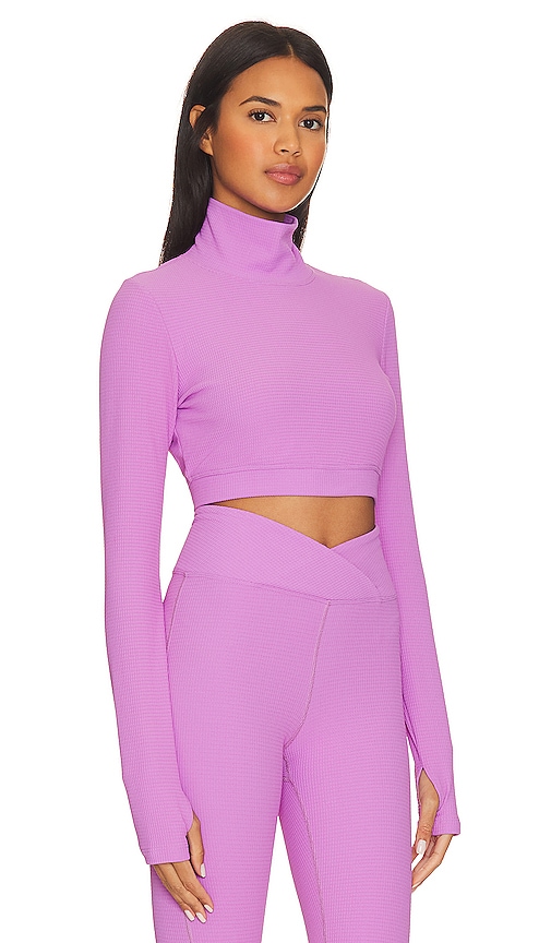 Shop Year Of Ours The Drift Thermal Turtleneck Top In Mauve