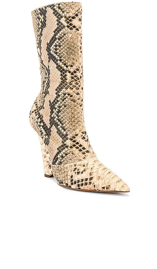 YEEZY SEASON 8 Python Wedge Ankle Boot in Roccia Mesa | REVOLVE