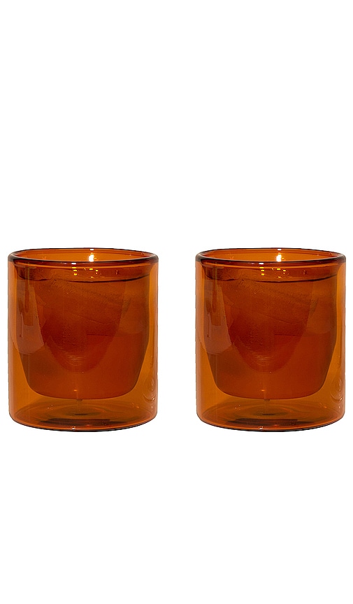 Yield Double-wall Glass 6oz Set In Amber