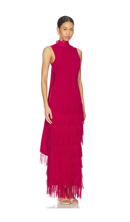  Yellow The Label Kleid Phoebe Fringe In Red. Größe S. Also In L. 