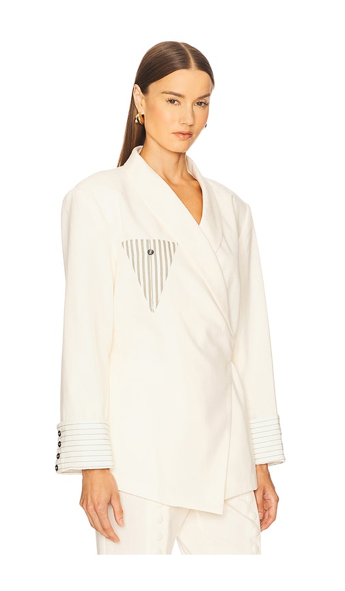 Yllw The Label Novela Linen Blazer In White