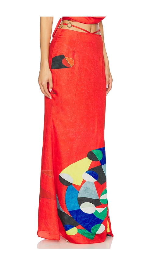 Yllw The Label Athena Ring Skirt In Red Geometric