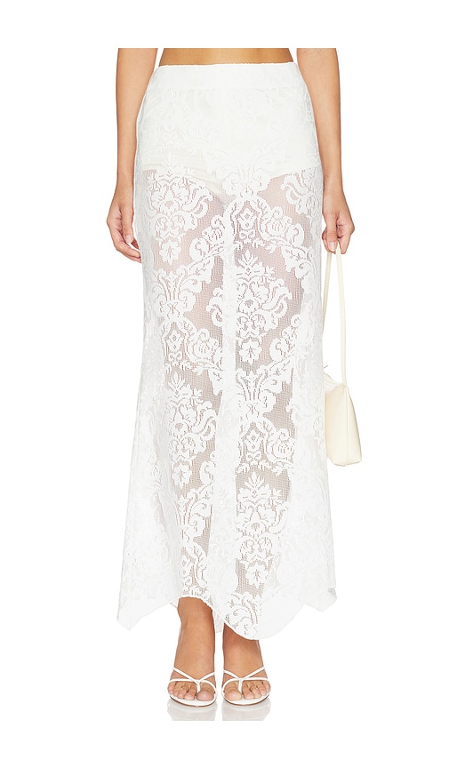 Yellow The Label x REVOLVE Soren Maxi Skirt in White. - size L (also in M, S, XS)