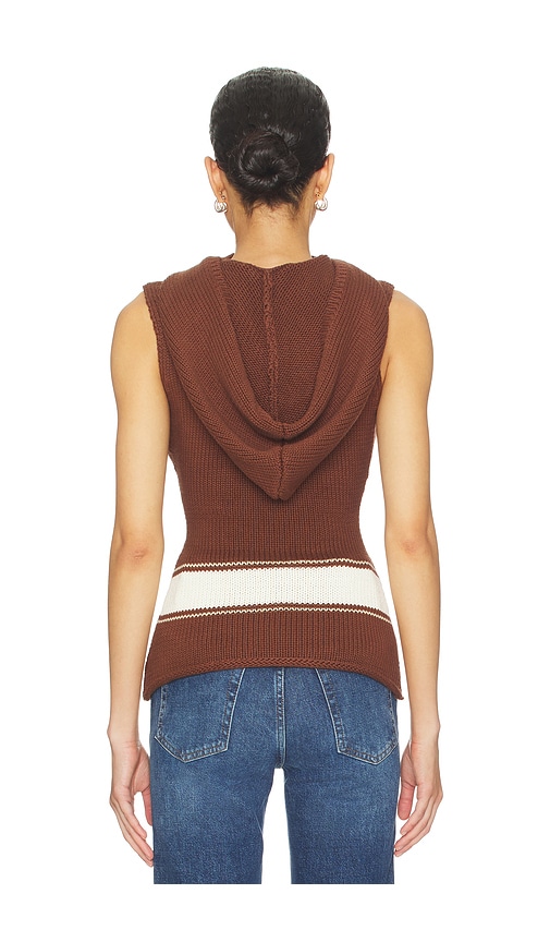  Yellow The Label Oberteil Louis Knit Tank In Chocolate. Größe S. Also In Xs, M, L. 