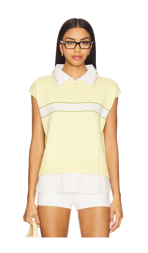Stuart Oxford Vest in Lemon. - size S (also in L, M, XS)