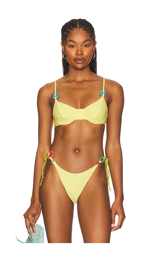 Maeve Charm Bikini Top in Yellow. - size S (also in L, M, XS)