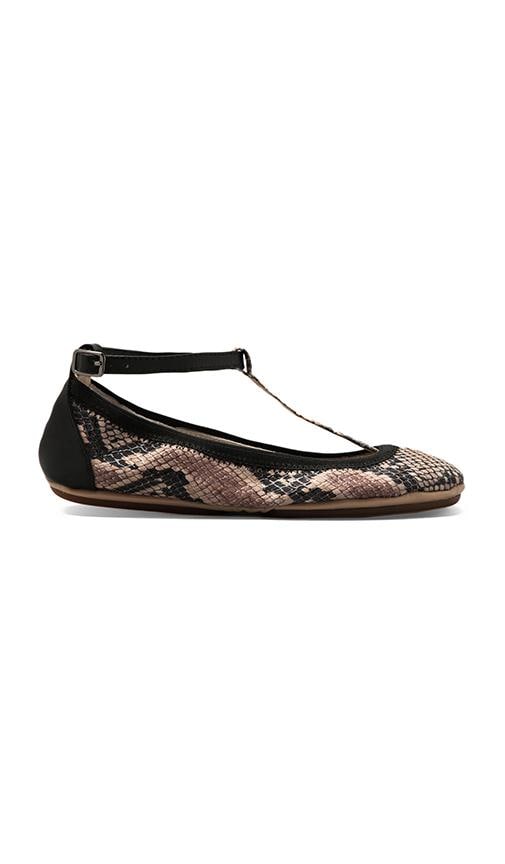 T Strap Leather Ballet Flat