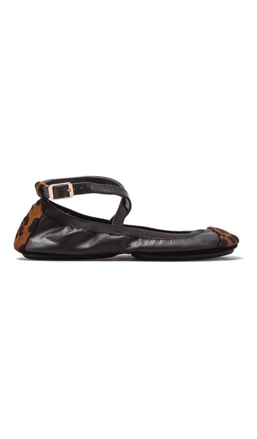 Two Tone Flat with Calf Hair