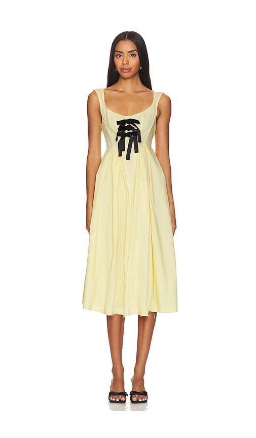 Shop Yuhan Wang Bow Tied Dress In Lemon