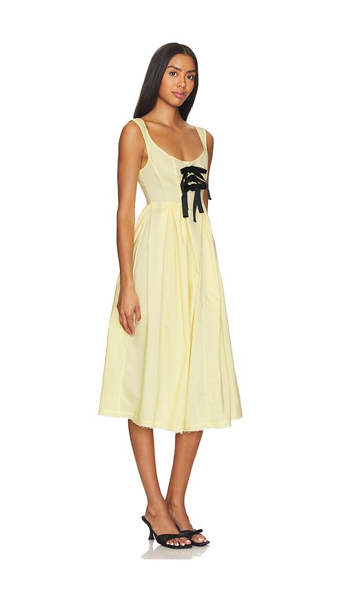 Shop Yuhan Wang Bow Tied Dress In Lemon