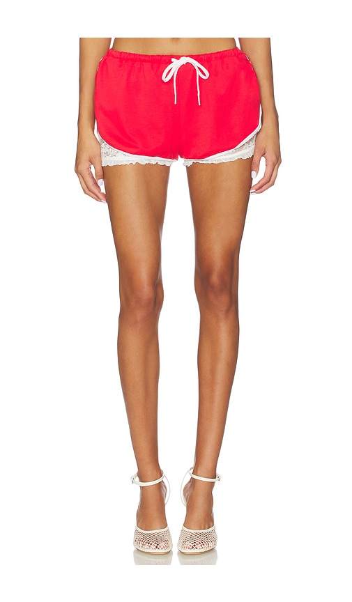 Yuhan Wang Lace Lined Short In Red
