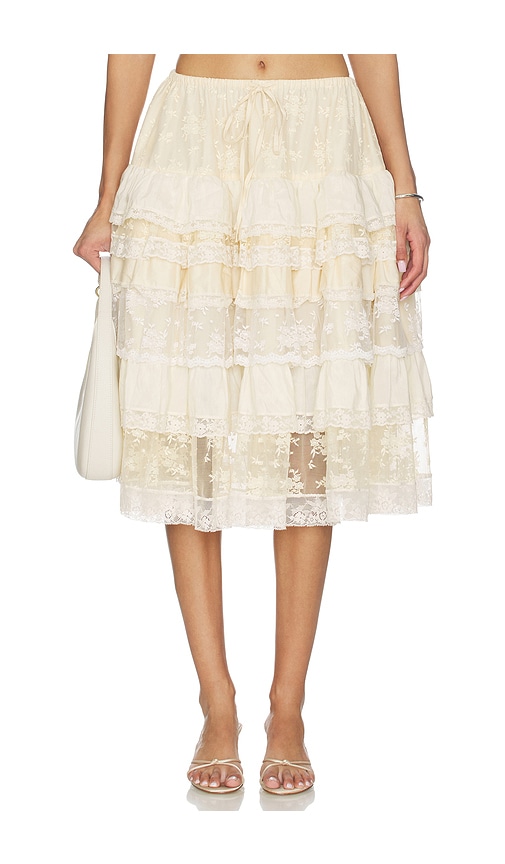 Yuhan Wang Tiered Lace Ruffle Skirt