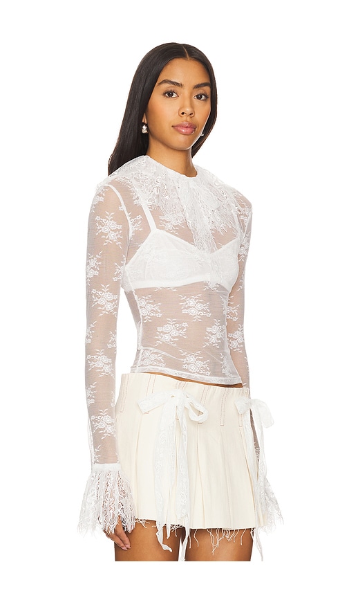 Shop Yuhan Wang Ruffled Lace Top In White