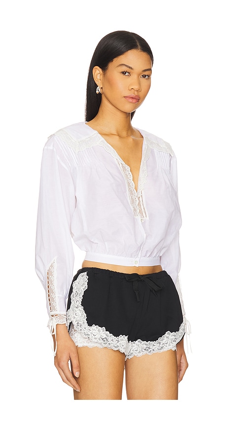 Yuhan Wang Lace Trimmed Blouse In White