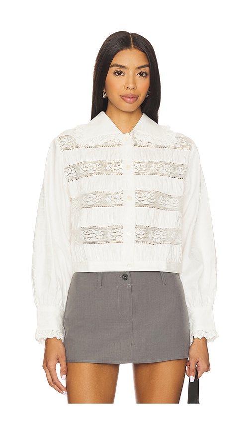 Yuhan Wang Lace Trimmed Blouse In White