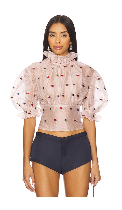 Yuhan Wang Floral Jacquard Blouse In Pink