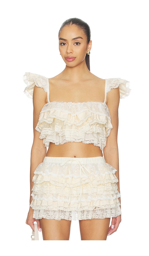 Yuhan Wang Ruffle Lace Tier Cami Top