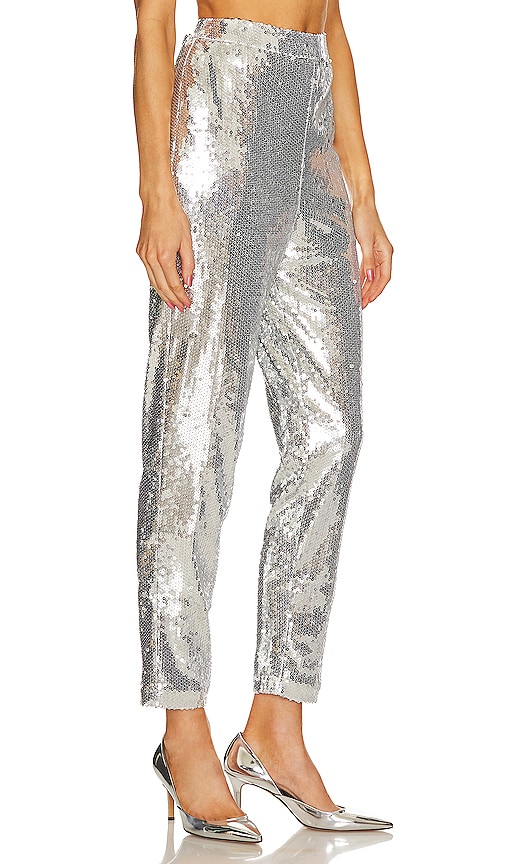 Shop Yumi Kim Sochi Pant In Silver Sequin