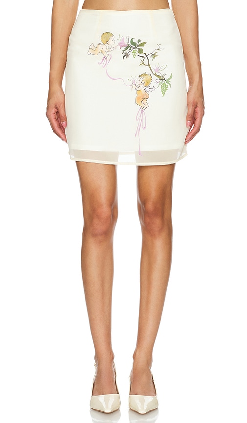 Shop Zemeta Cupid Chiffon Skirt In Ivory