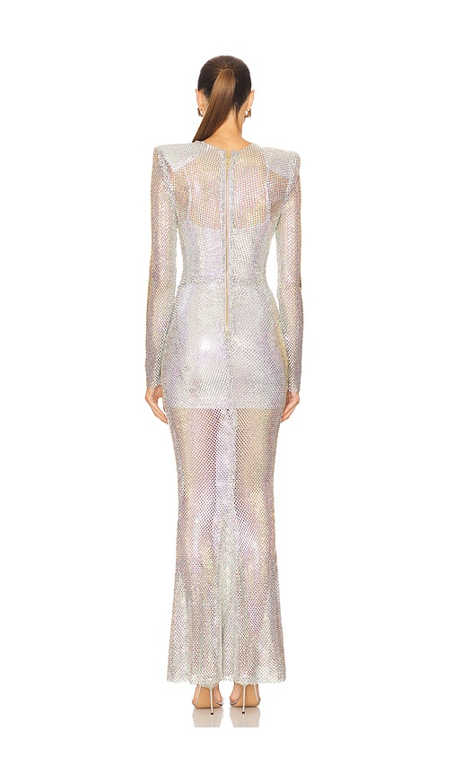  Zhivago Abendkleid Shimmer In Metallic Silver. Größe 2. Also In 6. 