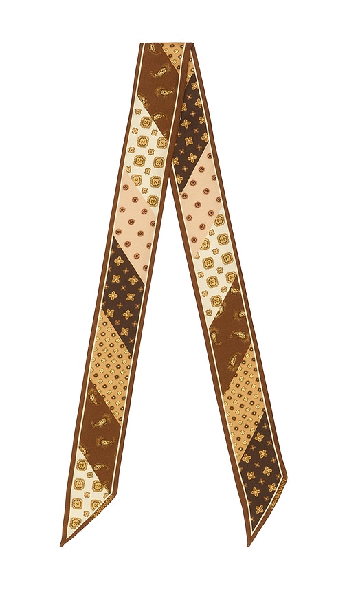 Zimmermann ÉCHARPE PRINTED SILK RIBBON en Chocolate.