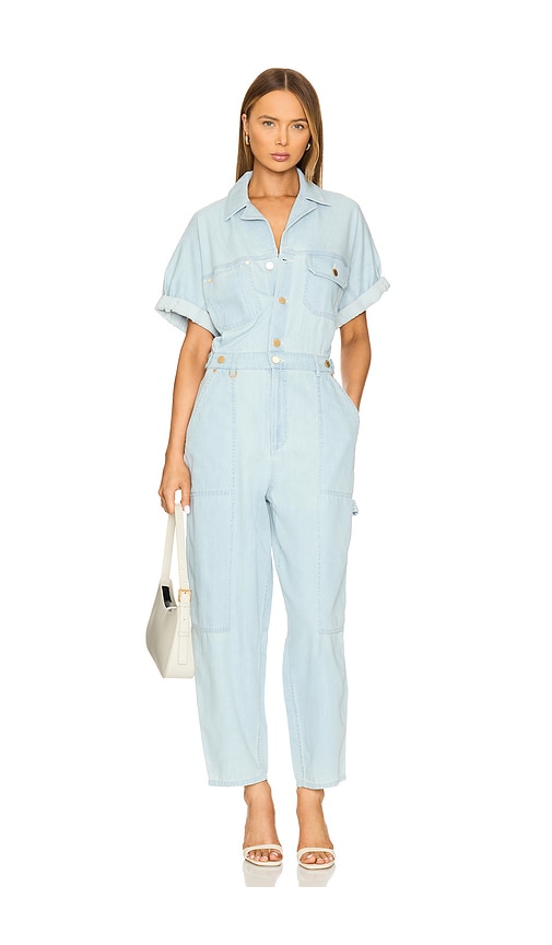 Zimmermann Acacia Denim Boilersuit in Ice Storm