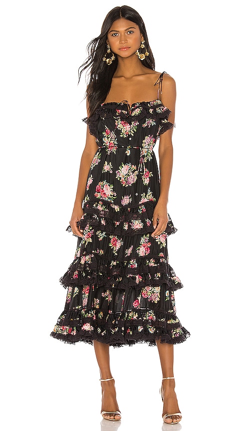 zimmermann black floral dress