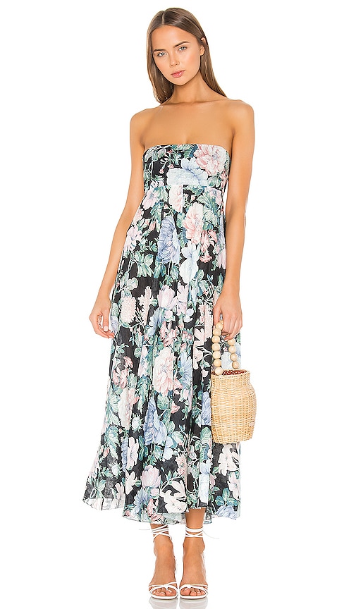 strapless floral dress