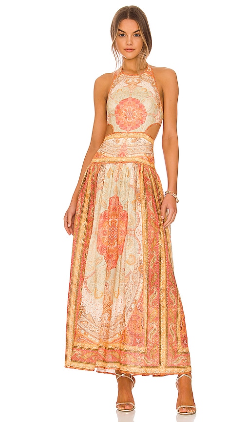ワンピース Lace CutOut Dress Beige Paisley Zimmermann Cut Out Long Dress in Ginger Paisley | REVOLVE