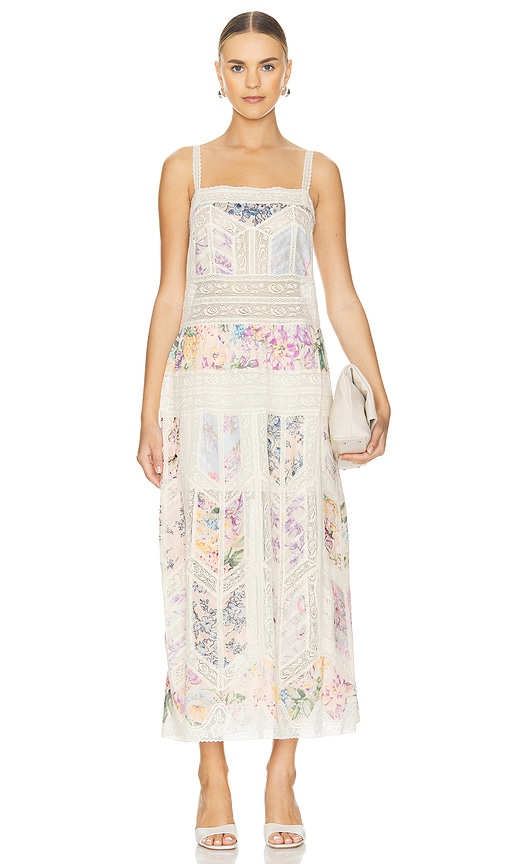 Zimmermann Halliday Lace Trim Slip Dress in Spliced | REVOLVE