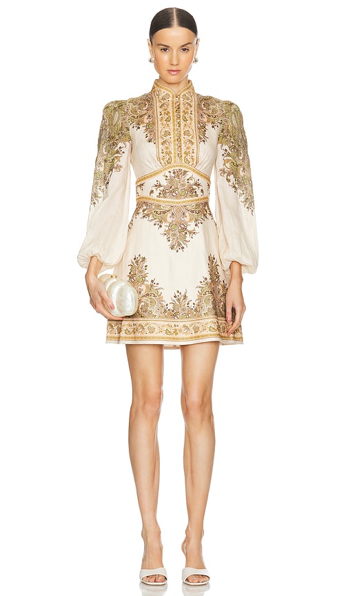 Zimmermann Natura Mini Dress in Khaki Paisley | REVOLVE